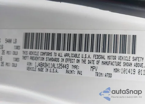 2010 Jeep Wrangler Unlimited Sport from USA, damaged, VIN 1J4BA3H11AL125443